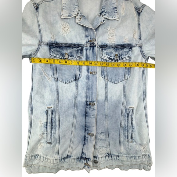 NWT | Free People | Destroyed Long and Lean Trucker‎ Jacket | Medium - Picture 5 of 8